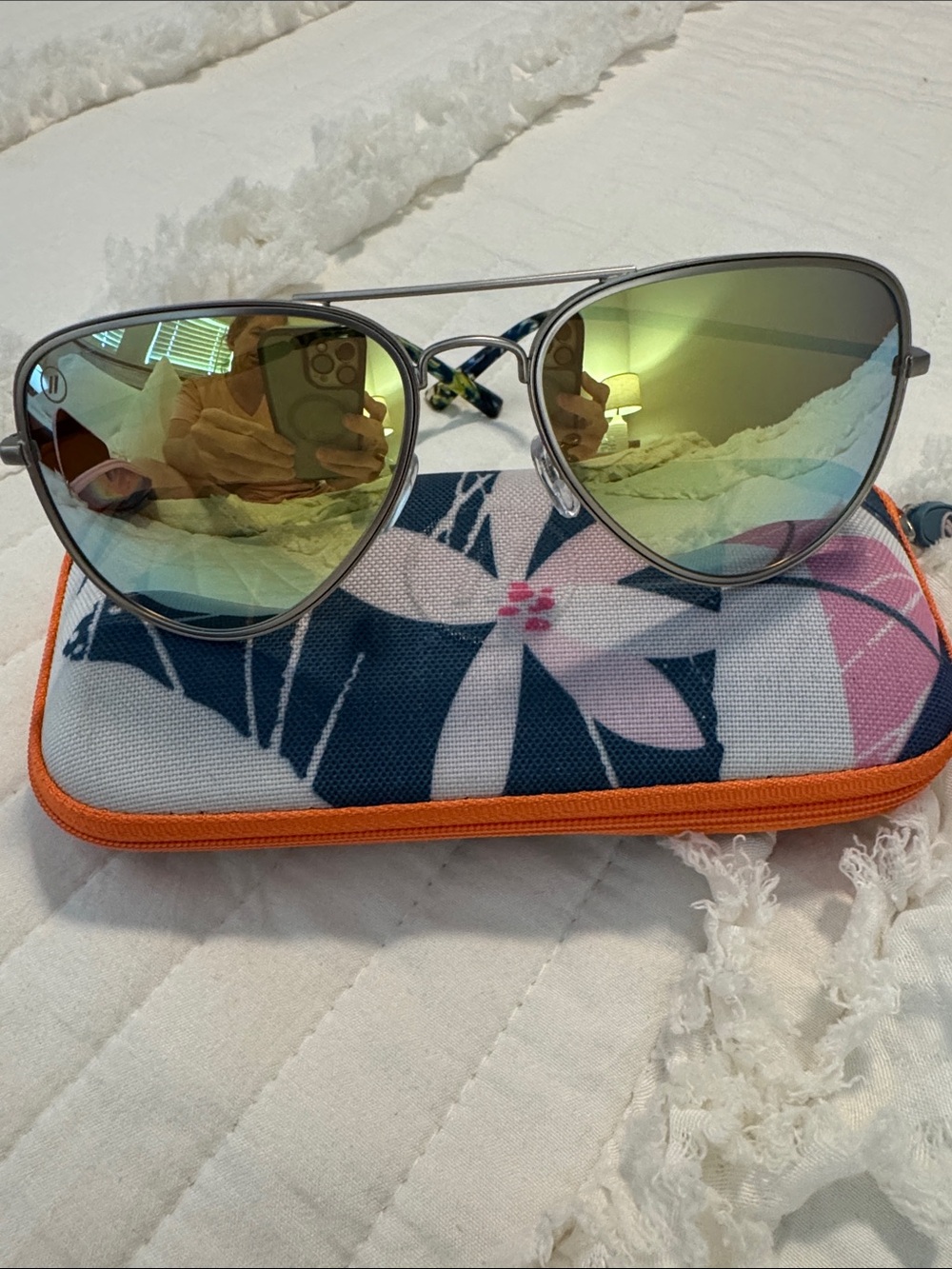 Blenders Aviator Kiwi Dream Polarized Sunglasses w/Mirrored Lenses